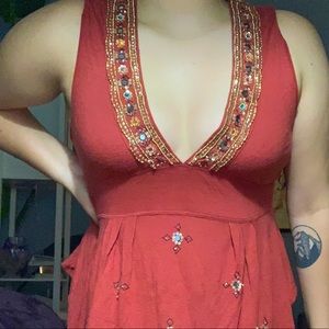 Free People Beaded Top